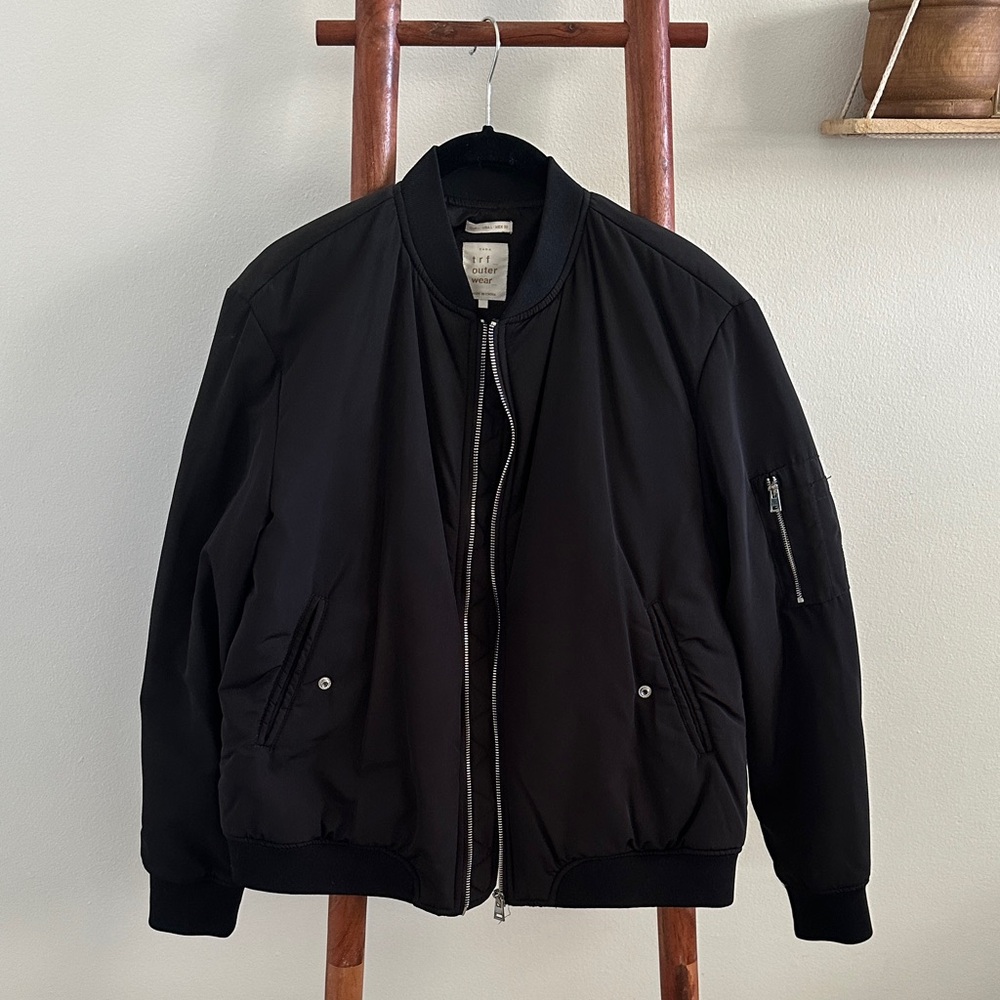 Zara TRF Black Bomber Jacket Women’s/Junior’s  Large